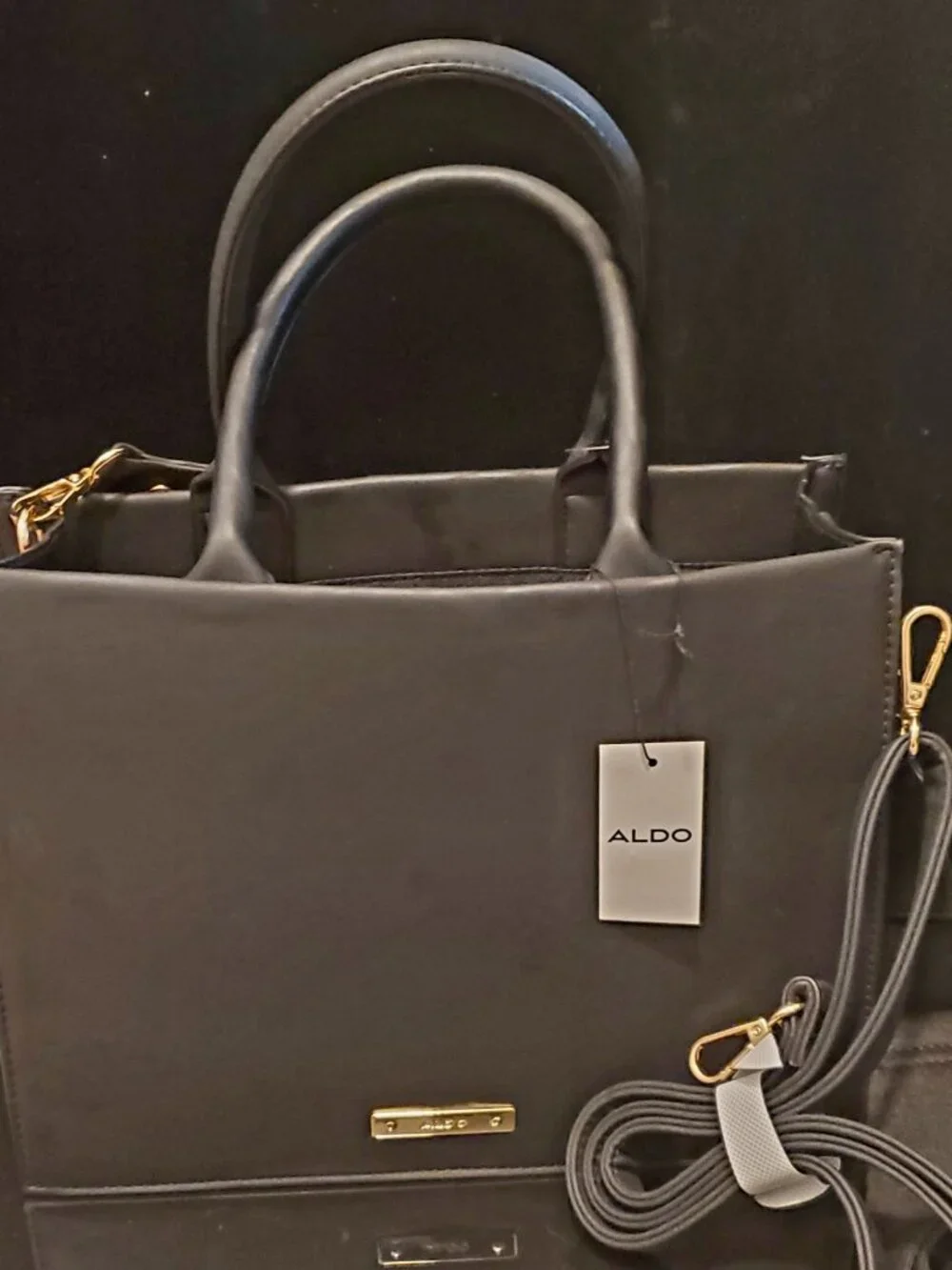 Aldo Daspias Black Satchel Handbag
